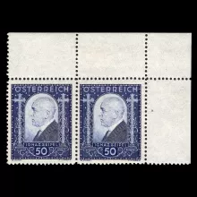 Michel 544 - Dr. Ignaz Seipel, 50 Groschen, 1932, horizontal pair with corner edge, mint