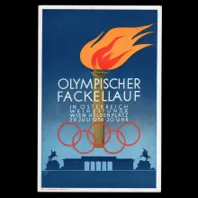 Propaganda postcard Olympic torch relay in Austria 1936