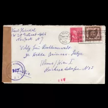 Airmail, Used cover from New York to Vienna, 09.05.1953, Michel 413 and 637