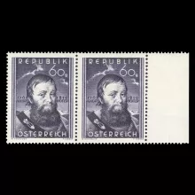 Michel 949 - 140th anniversary of the death of Andreas Hofer, strip of 2 with right edge piece, mint