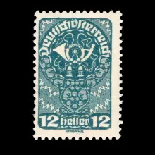 ANK 261 xb - Posthorn, Wappen, Allegorie, 12 Heller, 1919/20, geprüft, postfrisch