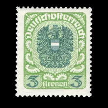 ANK 316 xc - Wappenzeichnungen, 3 Kronen, 1920/1921, postfrisch