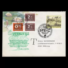 Envelope Övebria 1992 Ebreichsdorf, local postmark Mödling 26.05.1992, special cancellation