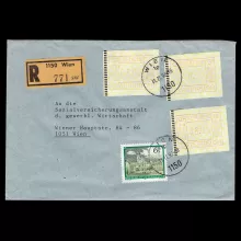 Gelaufener Reko-Brief von 1090 Wien nach 1150 Wien, 11.11.1992