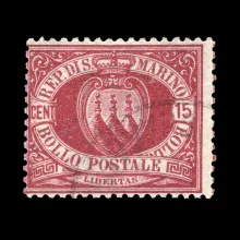 Sassone 15 - Coat of Arms, 15 centesimi, 1892, cancelled