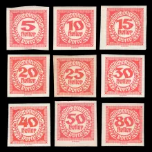 ANK 93-101 - Neue Ziffernzeichnung ungezähnt, Portomarken, 1920, postfrisch
