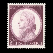 Michel 810 II. - 150th anniversary of the death of Wolfgang Amadeus Mozart with plate error II, mint