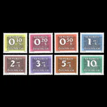 ANK 260-267 - Neue Nachportomarken - Ziffernzeichnung, Portomarken, 1985/1986, postfrisch