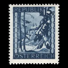 Michel 748 I - Landscape Pictures, 15 Groschen, 1946, plate error, mint, certified