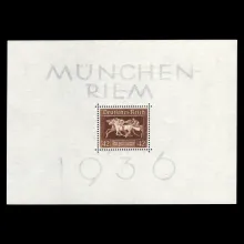 Michel Block 4 X - Galopprennen "Das Braune Band von Deutschland", Deutsches Reich, 1936, postfrisch