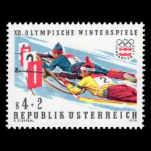 Michel 1502 I - XII. Winter Olympics Innsbruck, 4+2 Schilling, plate error, mint