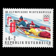Michel 1502 II - XII. Winter Olympics Innsbruck, 4+2 Schilling, plate error, mint