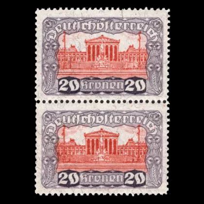 Michel 291 - Parliament, 20 Kronen, vertical pair, mint