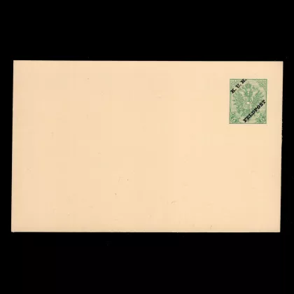 Michel FP 2 - Österreichisch-ungarische Feldpostkarte mit Wertstempel 5 Heller, 1916, Ganzsache