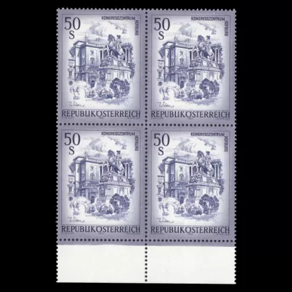 ANK 1601 - Schönes Österreich, 50 Schilling, 4er Block mit Unterrand, postfrisch