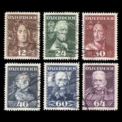 Michel 617-622 - Austrian military leaders, 1935, cancelled