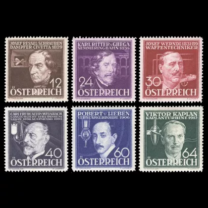 Michel 632-637 - Austrian inventors, 1936, mint