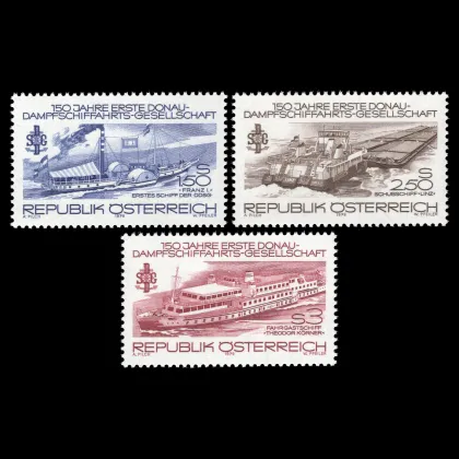 Michel 1601-1603 - 150 Years of the First Danube Steamship Company, 1979, mint