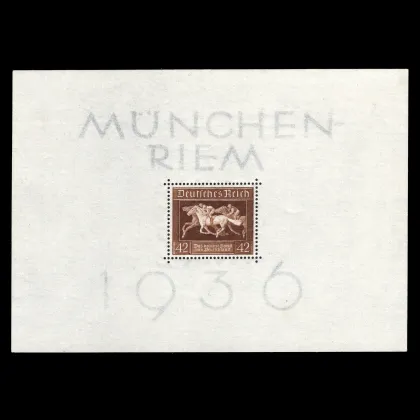 Michel Block 4 X - Galopprennen "Das Braune Band von Deutschland", Deutsches Reich, 1936, postfrisch
