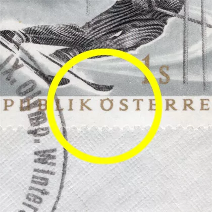 ANK 1166 I - Olympische Winterspiele, Innsbruck, 1 Schilling, Plattenfehler, Briefstück mit Sonderstempel