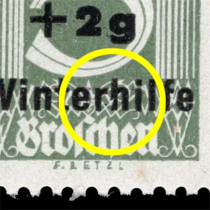 Michel 563 II - Winter Aid (1st issue), plate error, block of 4, mint